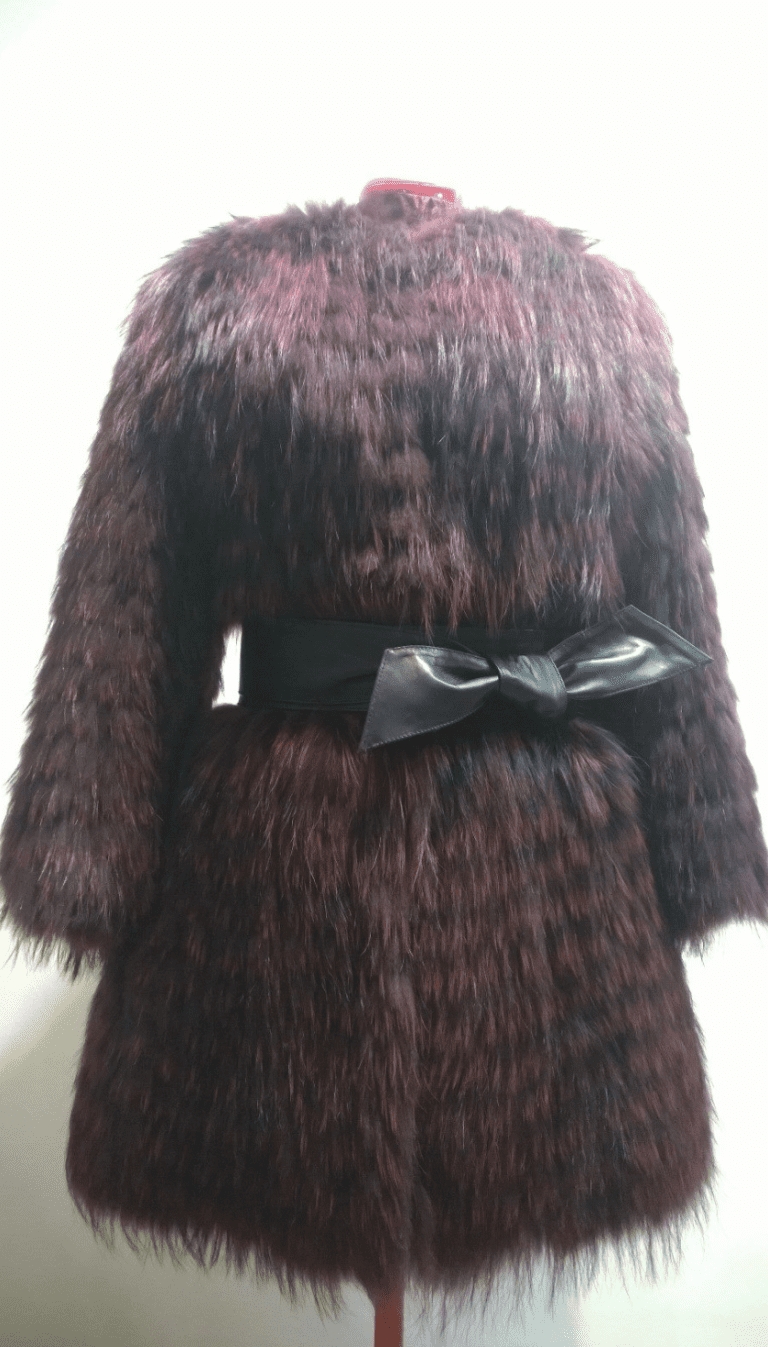 Burgundy Mink Fur Coat